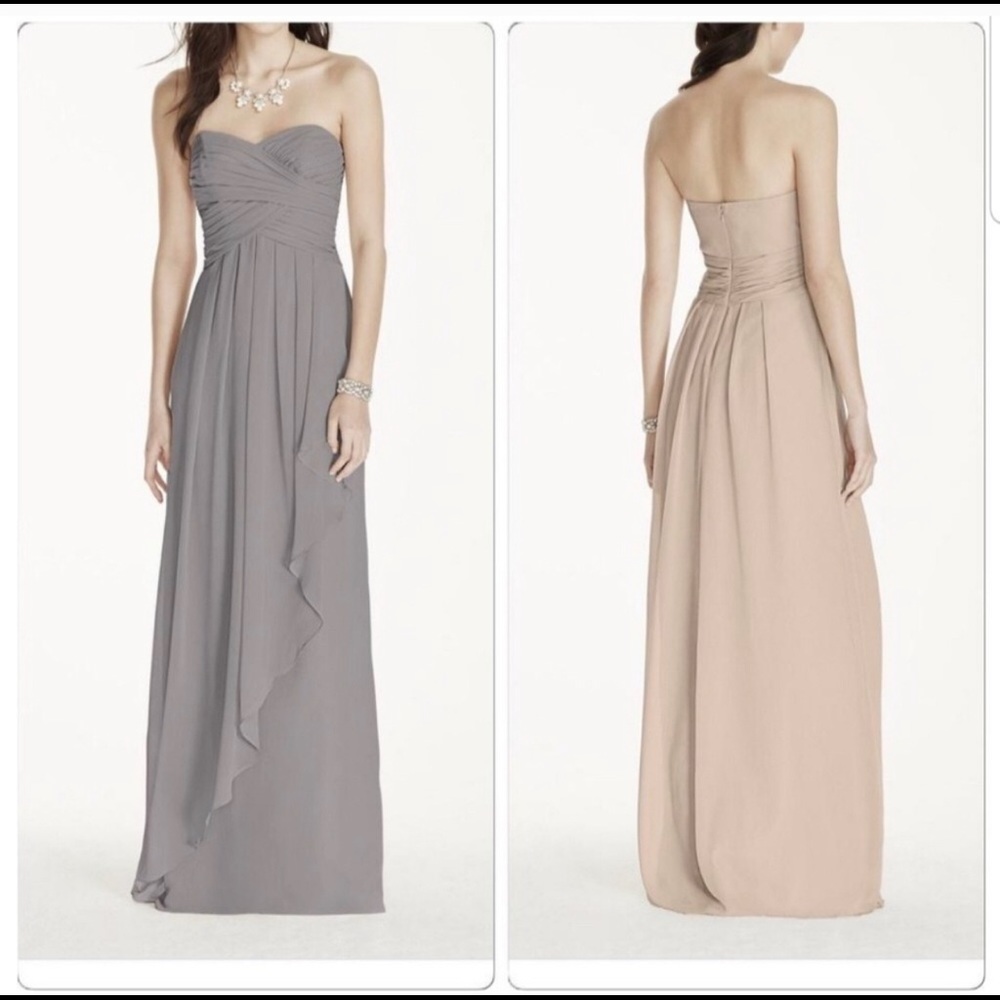 David's Bridal gown dress Mercury 2 strapless